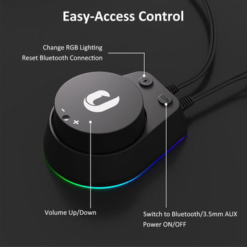 Jeecoo M40 Computer Speakers Desktop PC Gaming Speakers for Monitor - Enhanced Stereo Sound, RGB Pulsing & Led Flame, Wired Handy Control - Bluetooth & 3.5mm AUX for Laptops Game Consoles Smartphones